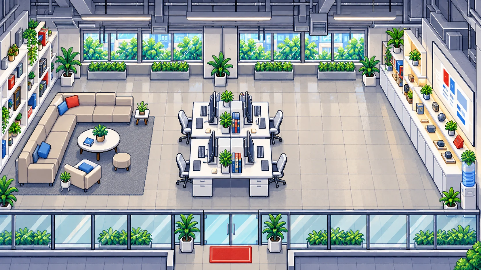 Pixel-art view of the Level 3 China–Malaysia AI Innovation Hub